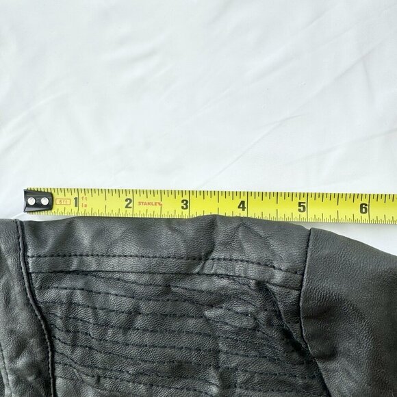 Costa Blanca Vegan Leather Black Jacket Wrinkled Look Size Large - Picture 5 of 16